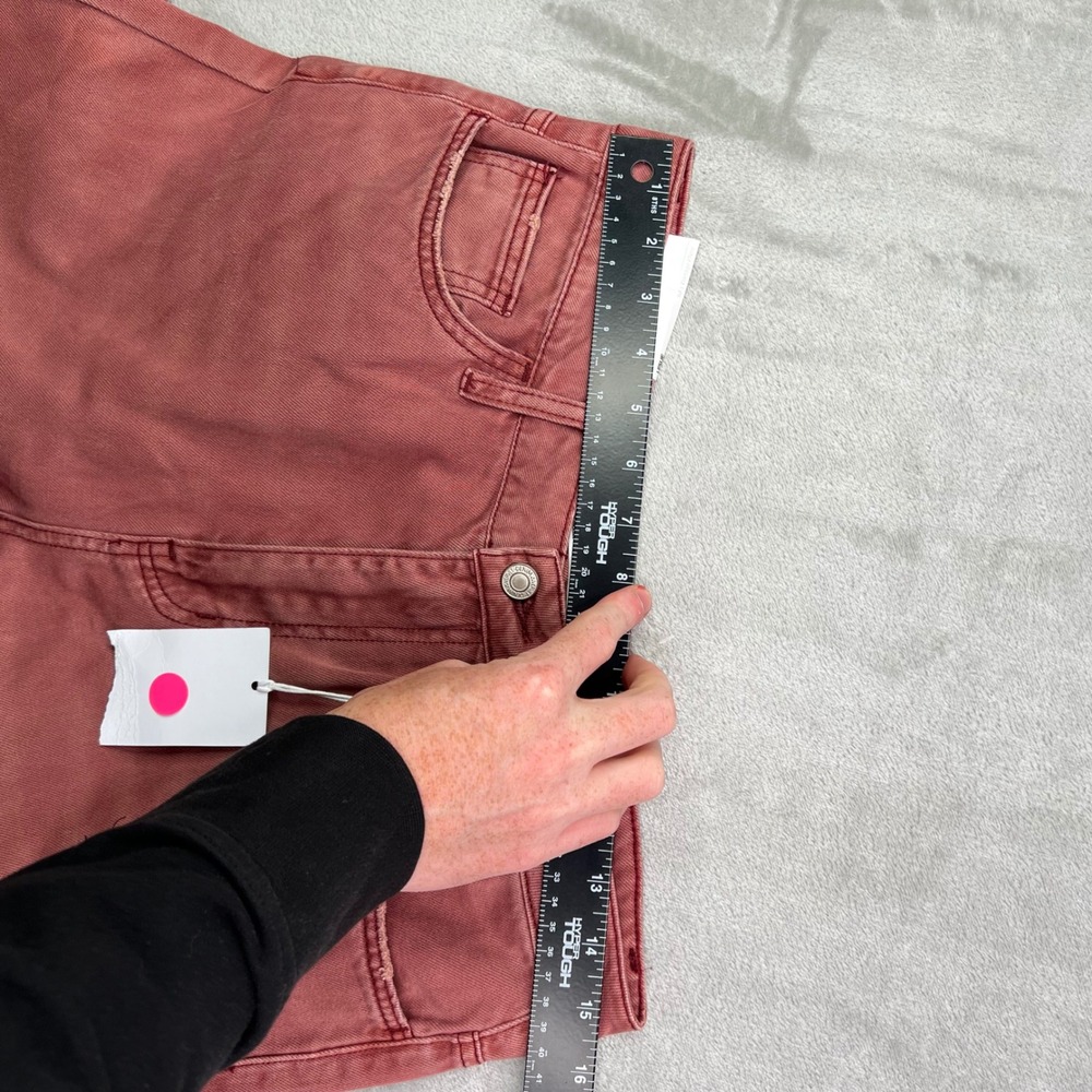 Vervet Leslie 90s Vintage Flare Jeans Womens 29 Red Distressed Raw Hem High Rise - Picture 11 of 15